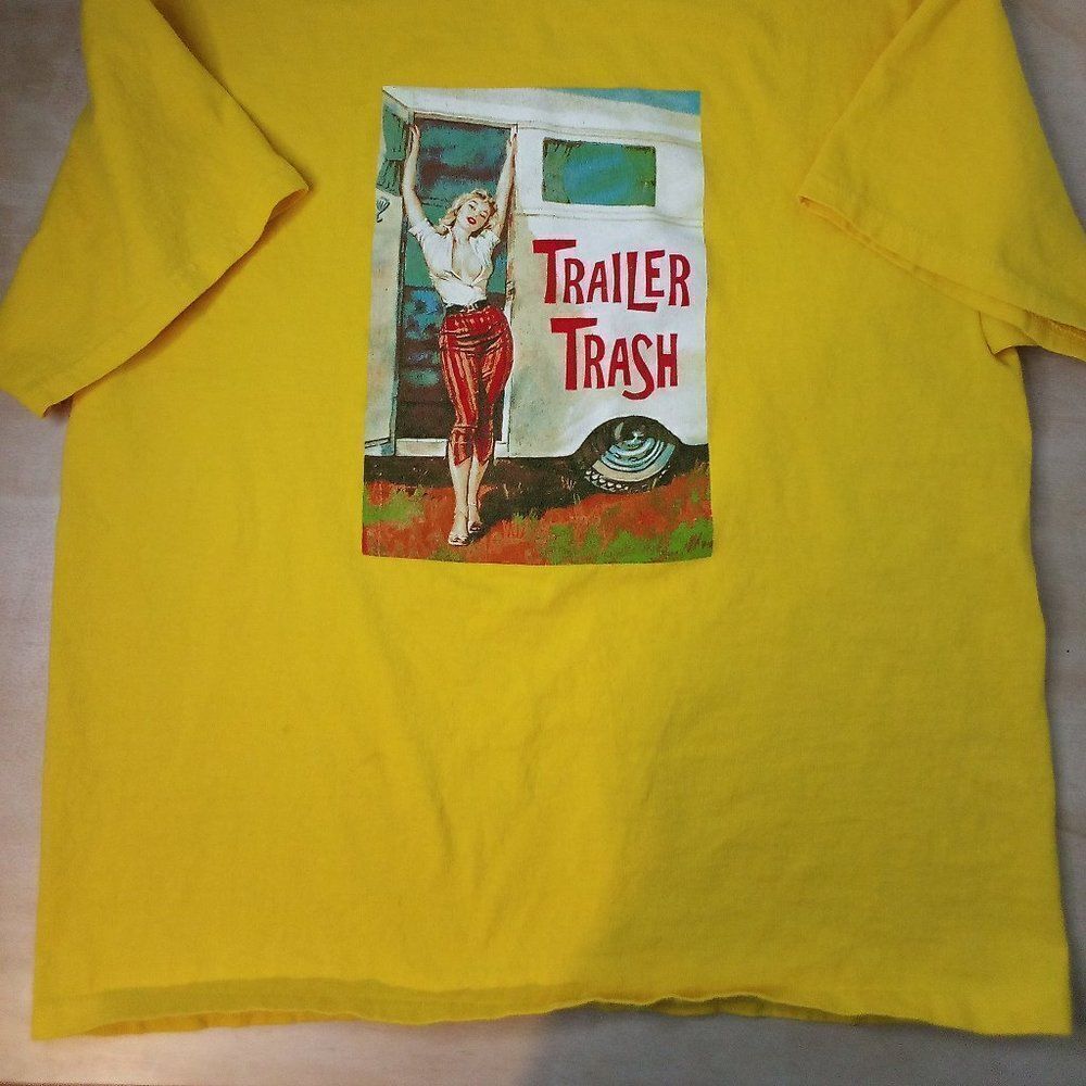 Vintage Y2K Travel Trailer Trash Illustration T-Shirt - Picture 3 of 7